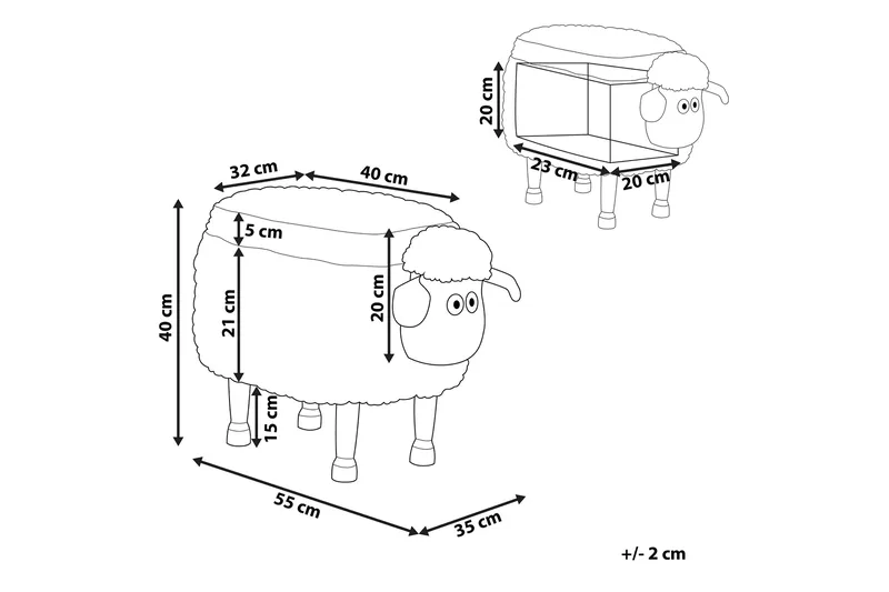 Sheep Sittpuff med Förvaring - Rosa - Möbler - Fåtölj & stolar - Pall & puff - Sittpuff