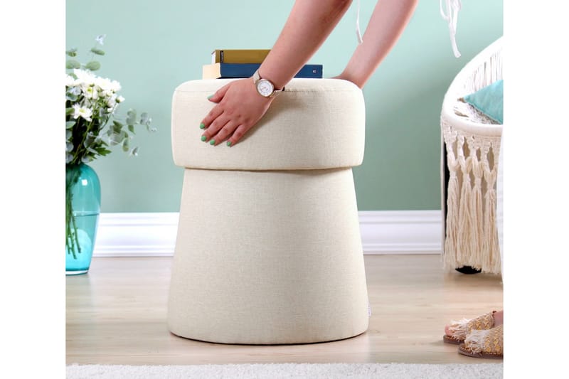 Sittpuff Alamogordo 40 cm - Beige - Möbler - Fåtölj & stolar - Pall & puff - Sittpuff
