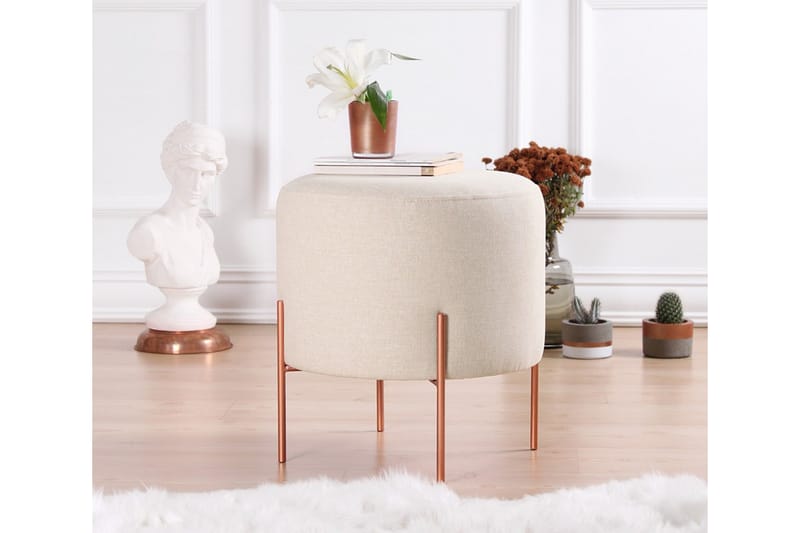 Sittpuff Armidale 40 cm - Beige - Möbler - Fåtölj & stolar - Pall & puff - Sittpuff