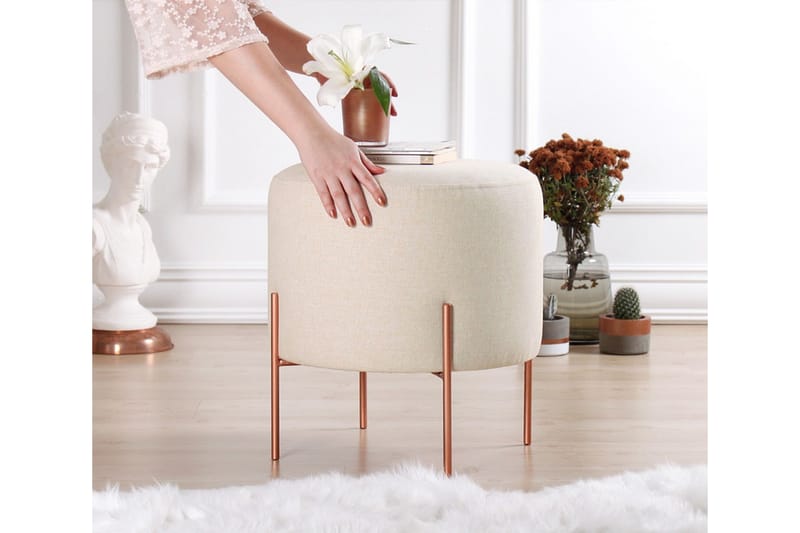 Sittpuff Armidale 40 cm - Beige - Möbler - Fåtölj & stolar - Pall & puff - Sittpuff
