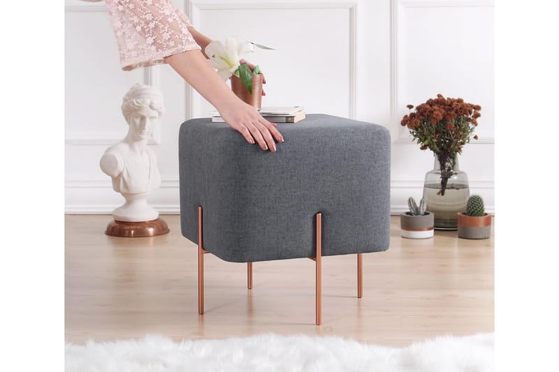 Sittpuff Armidale 40 cm - Mörkgrå - Möbler - Fåtölj & stolar - Pall & puff - Sittpuff