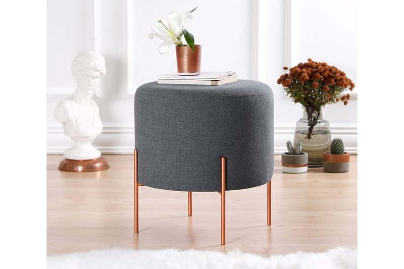 Sittpuff Armidale 40 cm - Mörkgrå - Möbler - Fåtölj & stolar - Pall & puff - Sittpuff