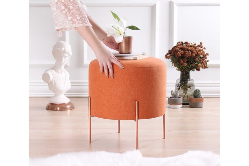 Sittpuff Armidale 40 cm - Orange - Möbler - Fåtölj & stolar - Pall & puff - Sittpuff