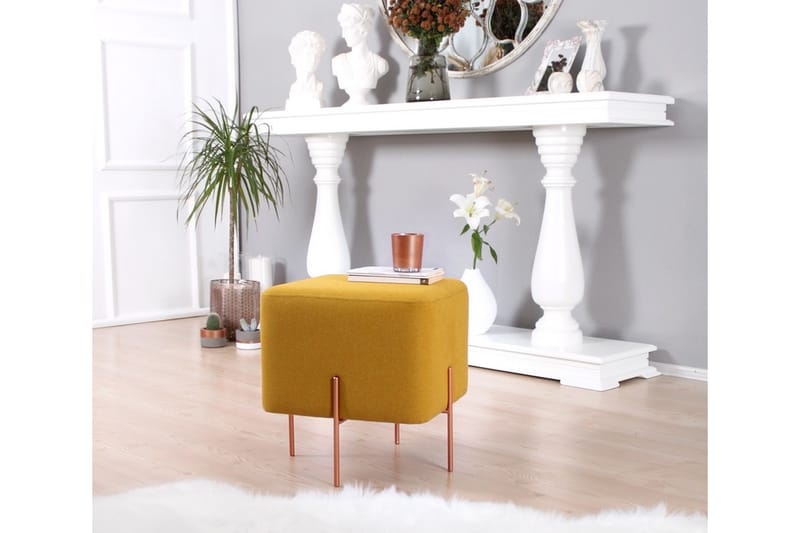 Sittpuff Armidale 40 cm - Senapsgul - Möbler - Fåtölj & stolar - Pall & puff - Sittpuff