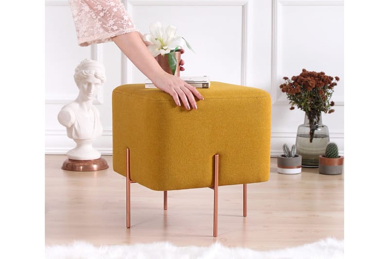 Sittpuff Armidale 40 cm - Senapsgul - Möbler - Fåtölj & stolar - Pall & puff - Sittpuff