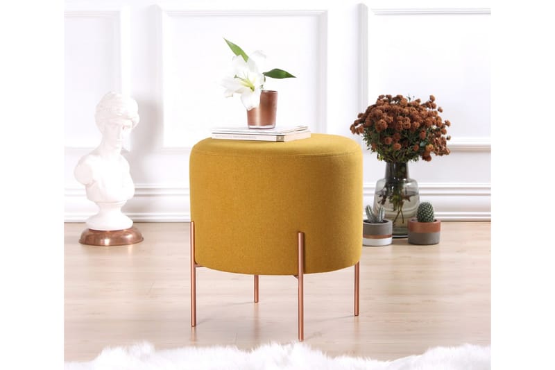 Sittpuff Armidale 40 cm - Senapsgul - Möbler - Fåtölj & stolar - Pall & puff - Sittpuff