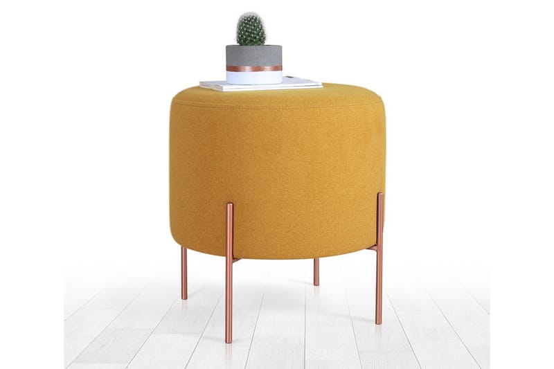 Sittpuff Armidale 40 cm - Senapsgul - Möbler - Fåtölj & stolar - Pall & puff - Sittpuff