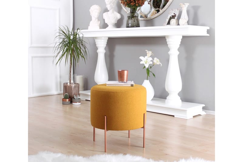Sittpuff Armidale 40 cm - Senapsgul - Möbler - Fåtölj & stolar - Pall & puff - Sittpuff