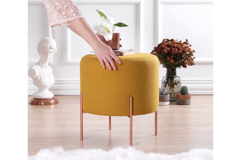 Sittpuff Armidale 40 cm - Senapsgul - Möbler - Fåtölj & stolar - Pall & puff - Sittpuff