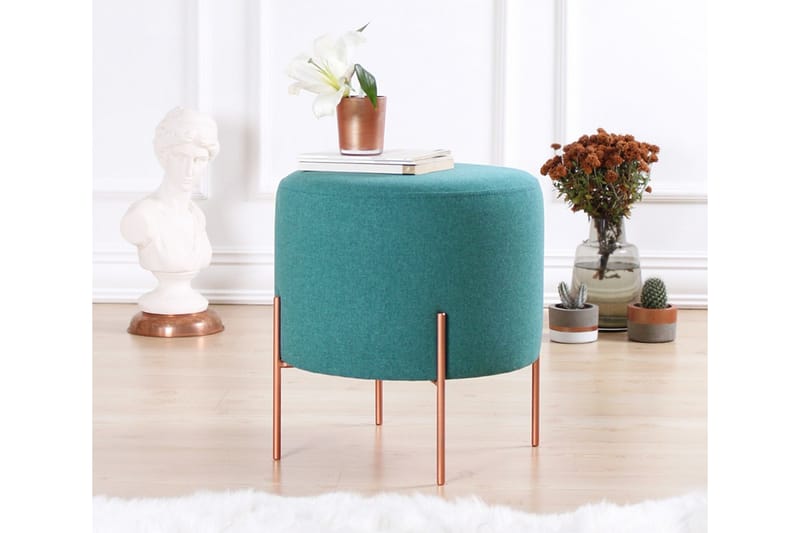Sittpuff Armidale 40 cm - Turkos - Möbler - Fåtölj & stolar - Pall & puff - Sittpuff