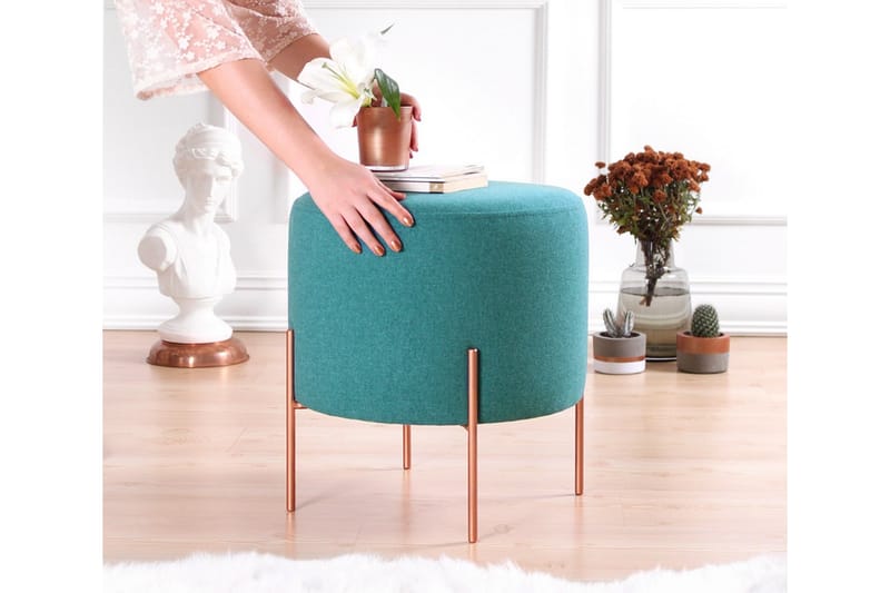 Sittpuff Armidale 40 cm - Turkos - Möbler - Fåtölj & stolar - Pall & puff - Sittpuff