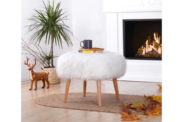 Sittpuff Beaudesert 50 cm - Vit - Möbler - Fåtölj & stolar - Pall & puff - Sittpuff