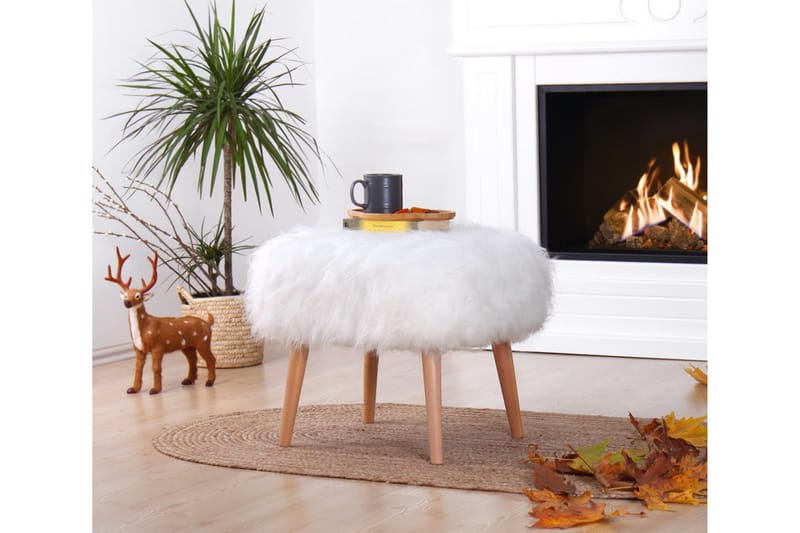 Sittpuff Beaudesert 50 cm - Vit - Möbler - Fåtölj & stolar - Pall & puff - Sittpuff