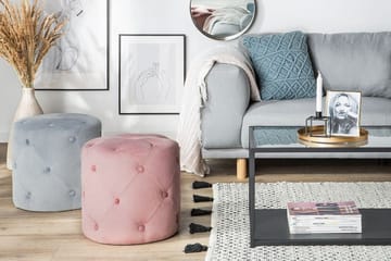 Sittpuff Cardew - Rosa - Möbler - Fåtölj & stolar - Pall & puff - Sittpuff