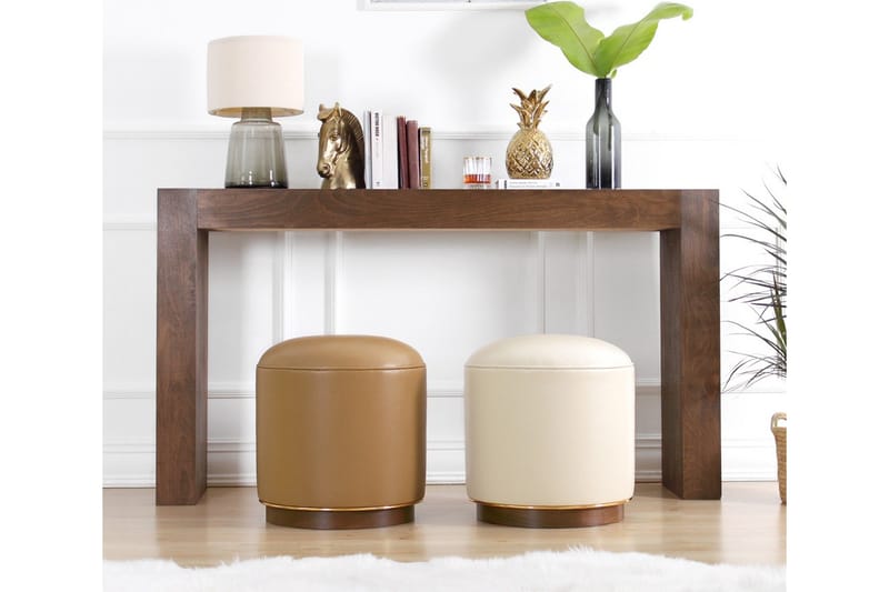 Sittpuff Chicopee 42 cm - Beige - Möbler - Fåtölj & stolar - Pall & puff - Sittpuff