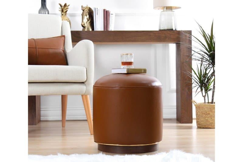 Sittpuff Chicopee 42 cm - Brun - Möbler - Fåtölj & stolar - Pall & puff - Sittpuff