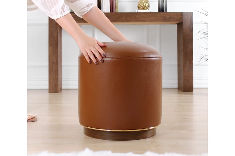 Sittpuff Chicopee 42 cm - Brun - Möbler - Fåtölj & stolar - Pall & puff - Sittpuff