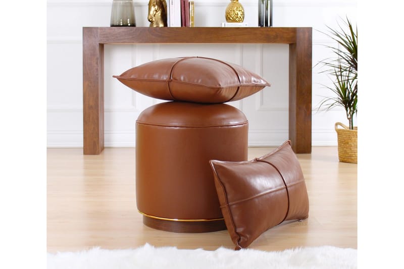 Sittpuff Chicopee 42 cm - Brun - Möbler - Fåtölj & stolar - Pall & puff - Sittpuff