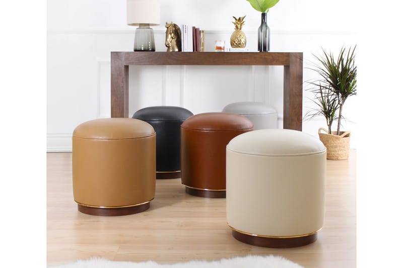 Sittpuff Chicopee 42 cm - Ljusbeige - Möbler - Fåtölj & stolar - Pall & puff - Sittpuff