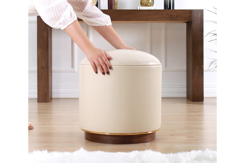 Sittpuff Chicopee 42 cm - Ljusbeige - Möbler - Fåtölj & stolar - Pall & puff - Sittpuff