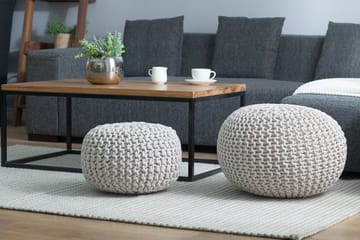 Sittpuff Conrad 40 cm - Grå - Möbler - Fåtölj & stolar - Pall & puff - Sittpuff