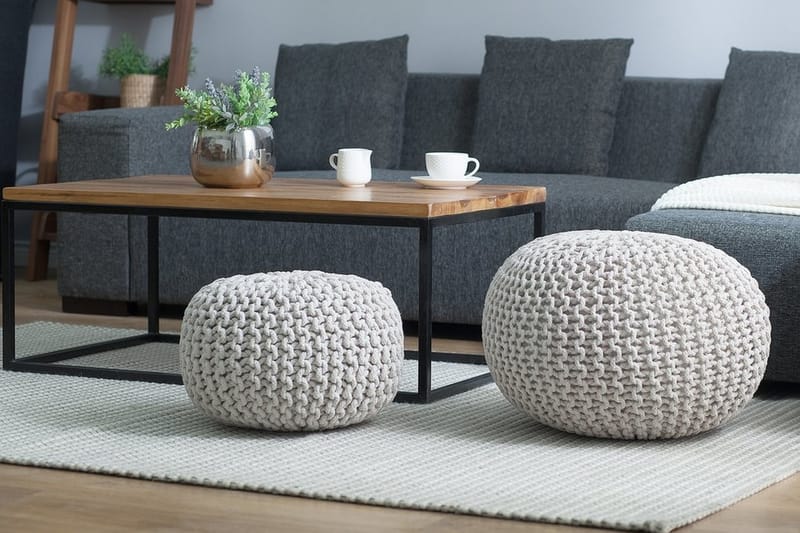 Sittpuff Conrad 40 cm - Grå - Möbler - Fåtölj & stolar - Pall & puff - Sittpuff