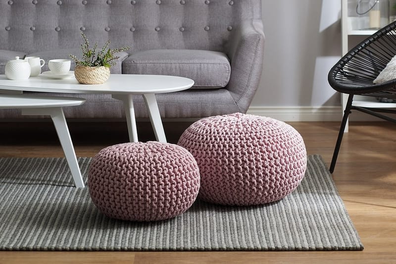 Sittpuff Conrad 40 cm - Rosa - Möbler - Fåtölj & stolar - Pall & puff - Sittpuff