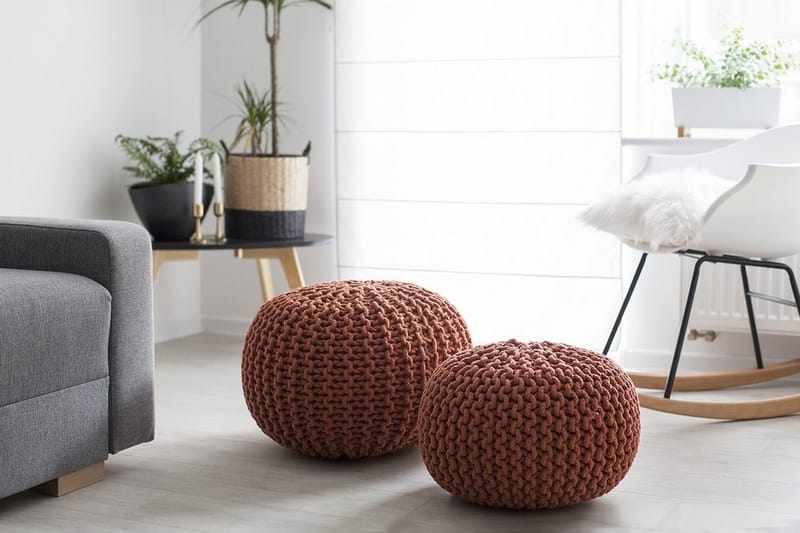 Sittpuff Conrad 50 cm - Brun - Möbler - Fåtölj & stolar - Pall & puff - Sittpuff