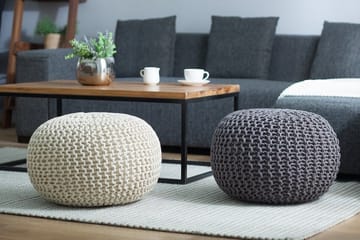 Sittpuff Conrad 50 cm - Grå - Möbler - Fåtölj & stolar - Pall & puff - Sittpuff
