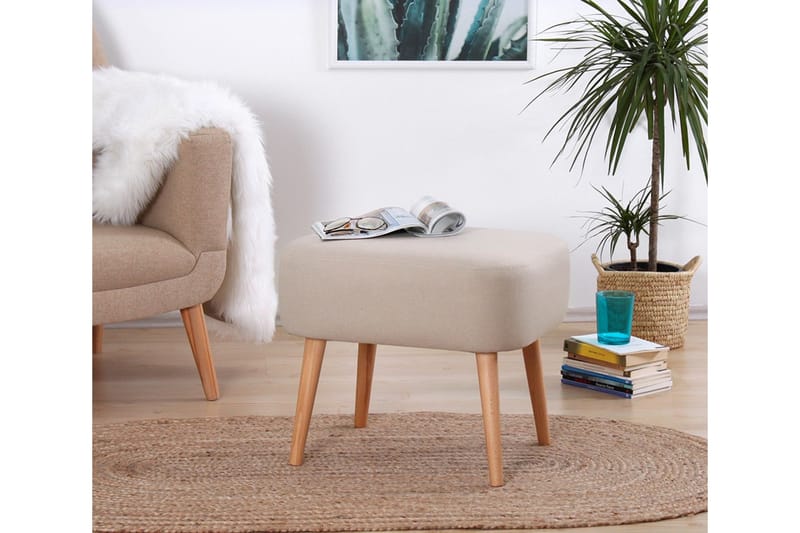 Sittpuff Eastchester 50 cm - Beige - Möbler - Fåtölj & stolar - Pall & puff - Sittpuff
