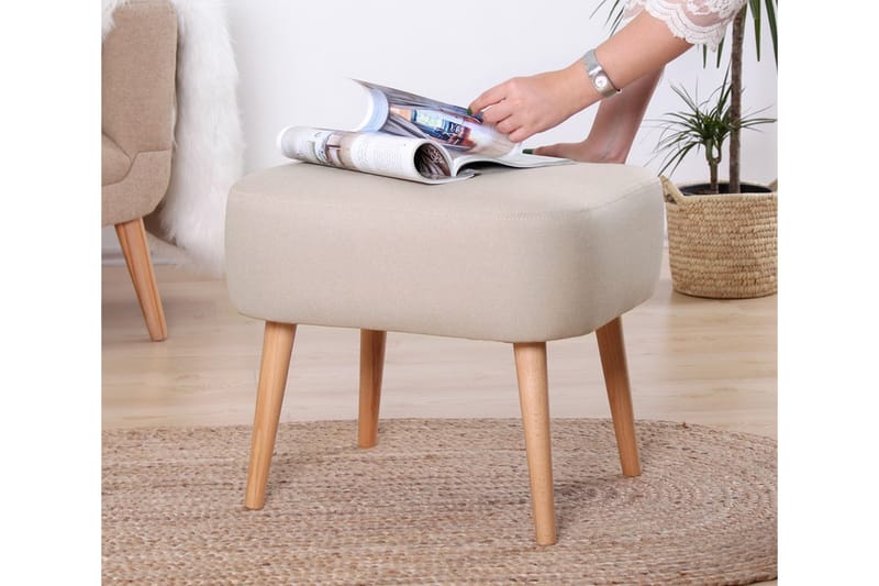 Sittpuff Eastchester 50 cm - Beige - Möbler - Fåtölj & stolar - Pall & puff - Sittpuff