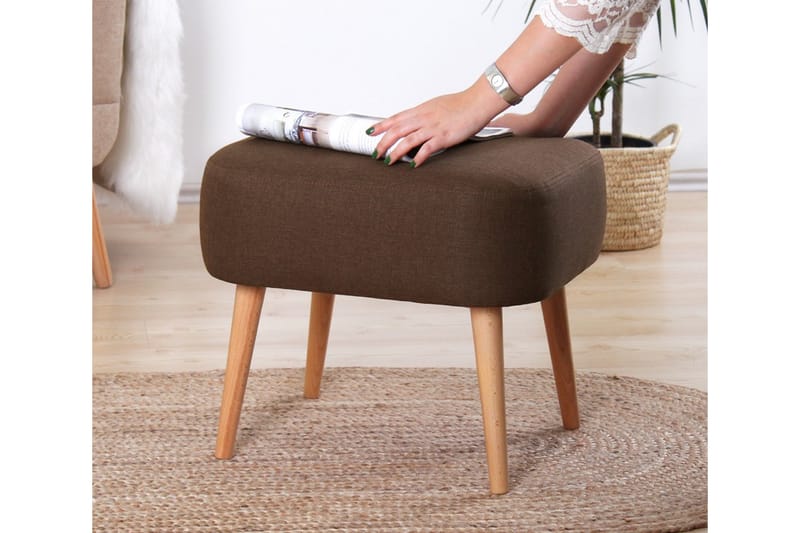 Sittpuff Eastchester 50 cm - Brun - Möbler - Fåtölj & stolar - Pall & puff - Sittpuff