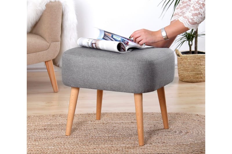 Sittpuff Eastchester 50 cm - Grå - Möbler - Fåtölj & stolar - Pall & puff - Sittpuff