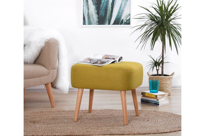 Sittpuff Eastchester 50 cm - Gul - Möbler - Fåtölj & stolar - Pall & puff - Sittpuff