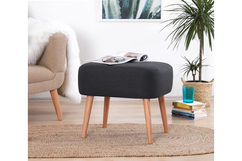 Sittpuff Eastchester 50 cm - Mörkgrå - Möbler - Fåtölj & stolar - Pall & puff - Sittpuff