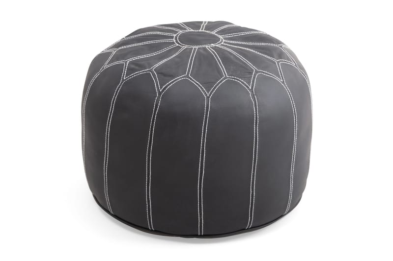 Sittpuff Emanuel Rund Läder - Sittpuff