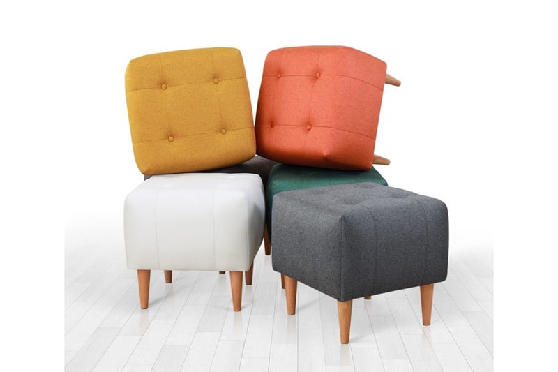Sittpuff Hancock 43 cm - Grå - Möbler - Fåtölj & stolar - Pall & puff - Sittpuff