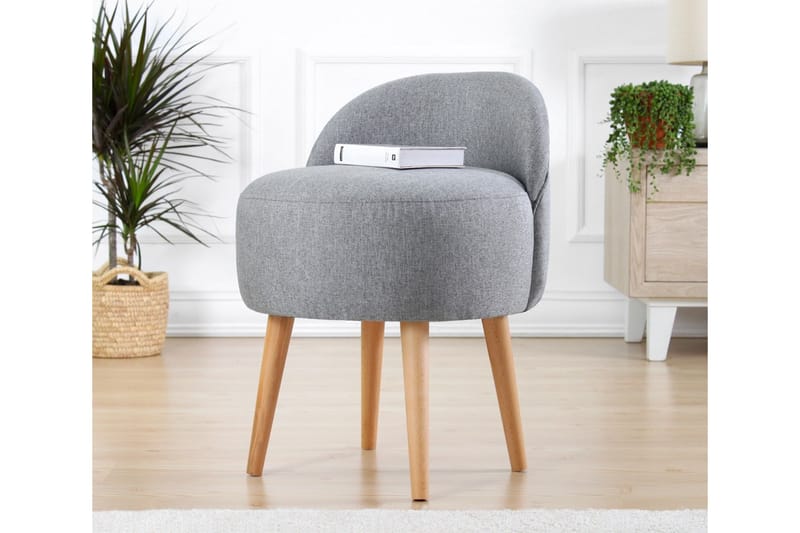 Sittpuff Hibbing 42 cm - Grå - Möbler - Fåtölj & stolar - Pall & puff - Sittpuff