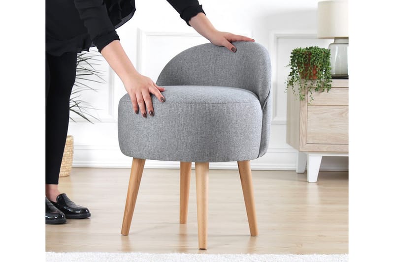 Sittpuff Hibbing 42 cm - Grå - Möbler - Fåtölj & stolar - Pall & puff - Sittpuff