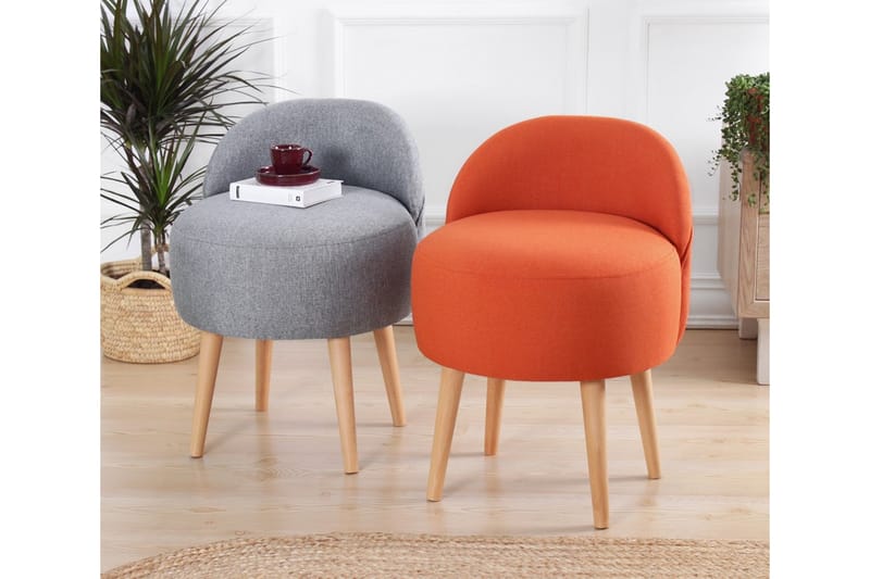 Sittpuff Hibbing 42 cm - Grå - Möbler - Fåtölj & stolar - Pall & puff - Sittpuff