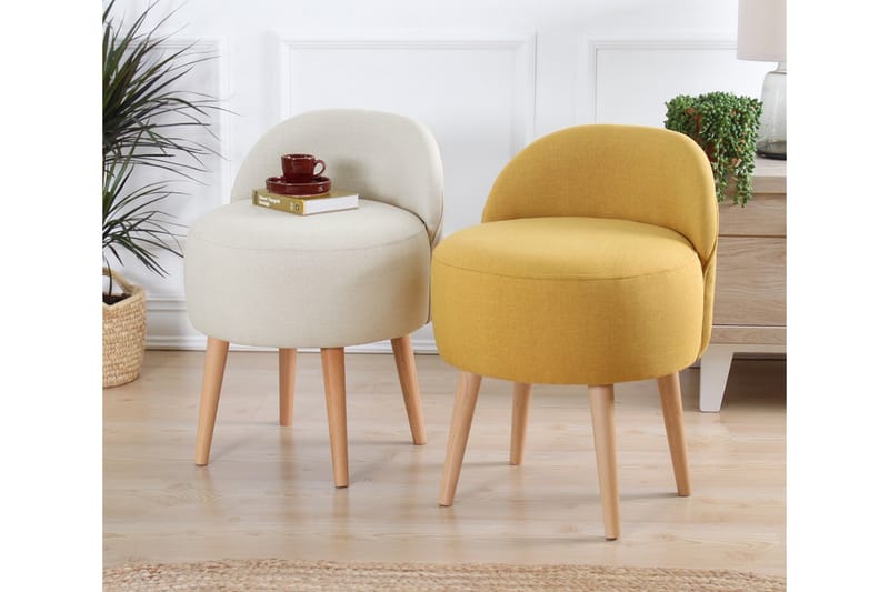 Sittpuff Hibbing 42 cm - Gul - Möbler - Fåtölj & stolar - Pall & puff - Sittpuff