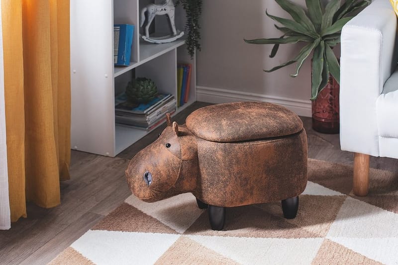 Sittpuff Hippo 32 cm - Brun - Möbler - Fåtölj & stolar - Pall & puff - Sittpuff