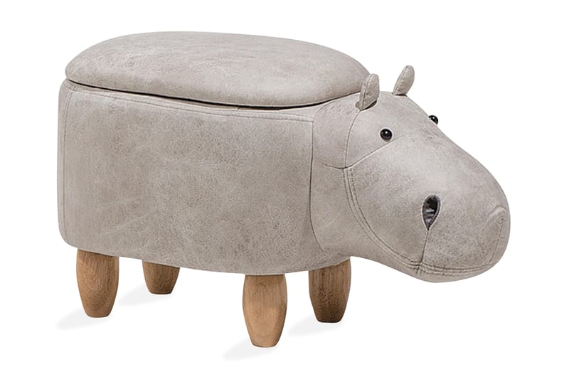 Sittpuff Hippo 32 cm - Grå - Sittpuff