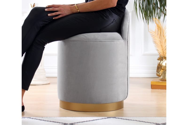 Sittpuff Kaneohe 45 cm - Grå - Möbler - Fåtölj & stolar - Pall & puff - Sittpuff