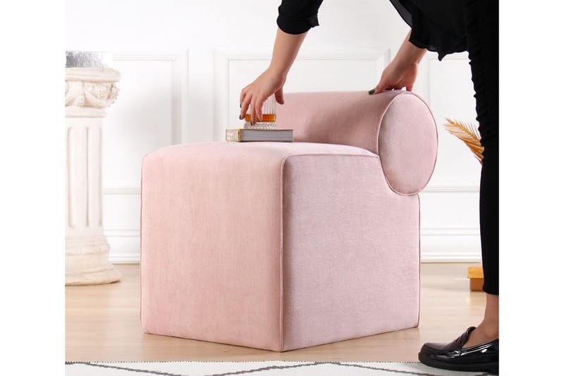 Sittpuff Linburg 45 cm - Rosa - Möbler - Fåtölj & stolar - Pall & puff - Sittpuff