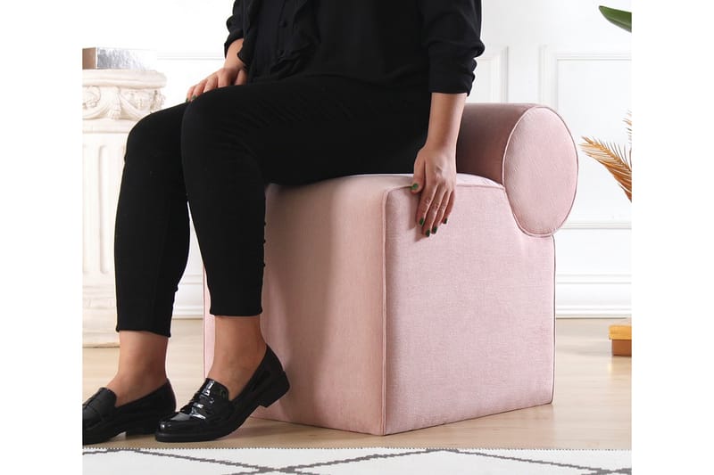 Sittpuff Linburg 45 cm - Rosa - Möbler - Fåtölj & stolar - Pall & puff - Sittpuff