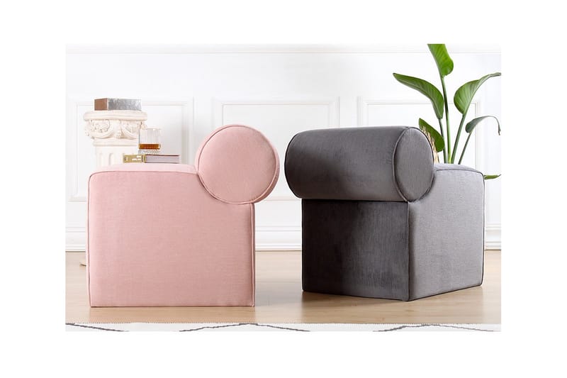 Sittpuff Linburg 45 cm - Rosa - Möbler - Fåtölj & stolar - Pall & puff - Sittpuff