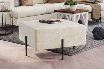 Sittpuff Menard Compact 70 cm Kvadratisk - Vit - Möbler - Fåtölj & stolar - Pall & puff - Sittpuff