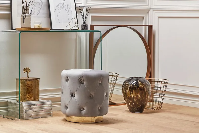 Sittpuff Mizwicki - Grå - Möbler - Fåtölj & stolar - Pall & puff - Sittpuff