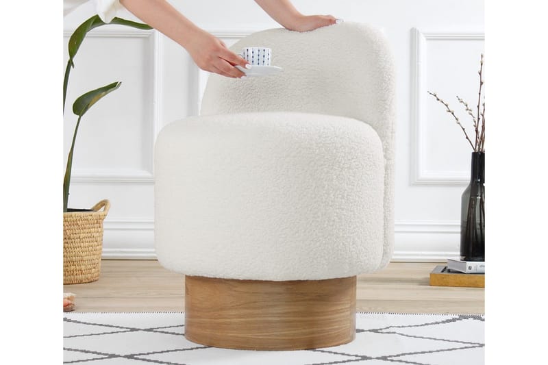 Sittpuff Nadem 47 cm - Vit - Möbler - Fåtölj & stolar - Pall & puff - Sittpuff